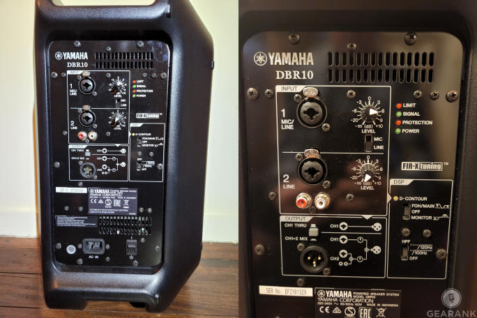 Yamaha DBR10 Rear View + Mixer Panel