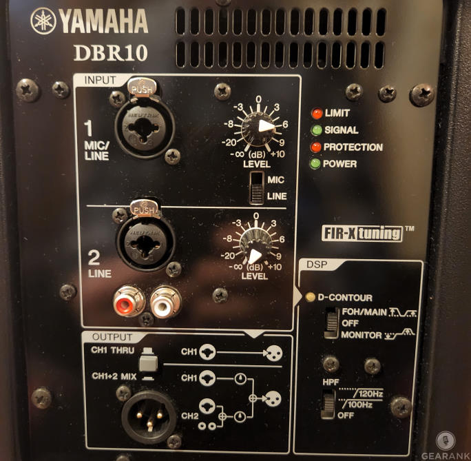 Yamaha DBR10 Rear Mixer Panel