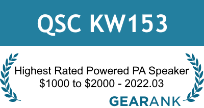 QSC KW153: Highest Rated Powered PA Speaker between $1000 and $2000 - 2022.03
