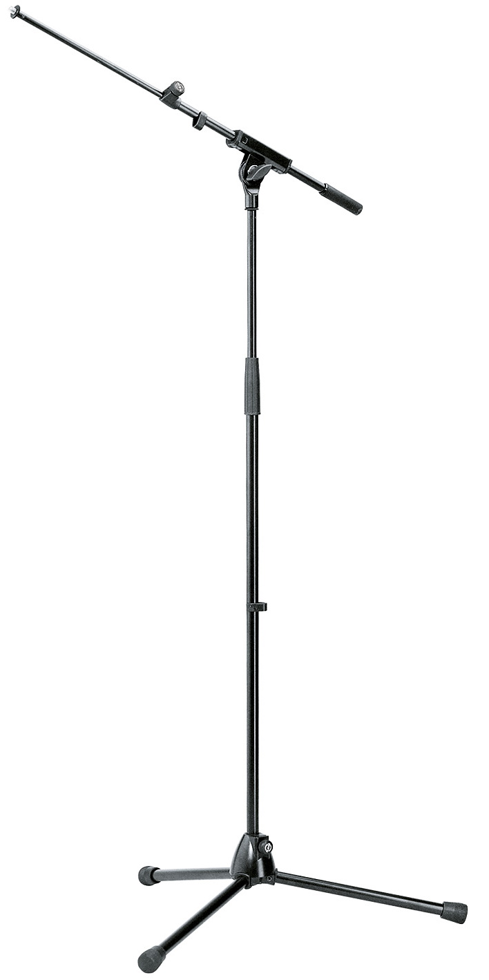 K&M 210/8 Microphone Stand with Telescoping Boom - Black