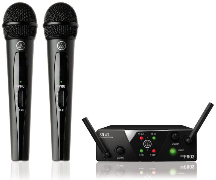 AKG WMS40 MINI2 Dual Handheld Wireless Microphone System