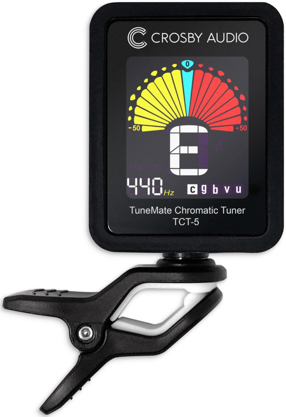 Crosby Audio TuneMate Clip-on Chromatic Tuner for Guitar, Bass, Violin, Ukulele and Banjo