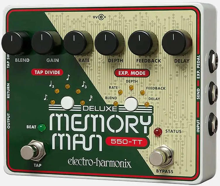 Electro-Harmonix Deluxe Memory Man 550-TT Analog Delay Pedal with Tap Tempo