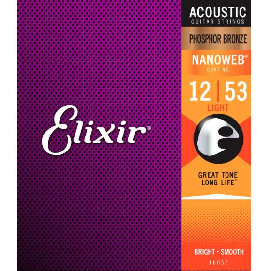  Elixir Strings Nanoweb Phosphor Bronze Light Acoustic Guitar Strings