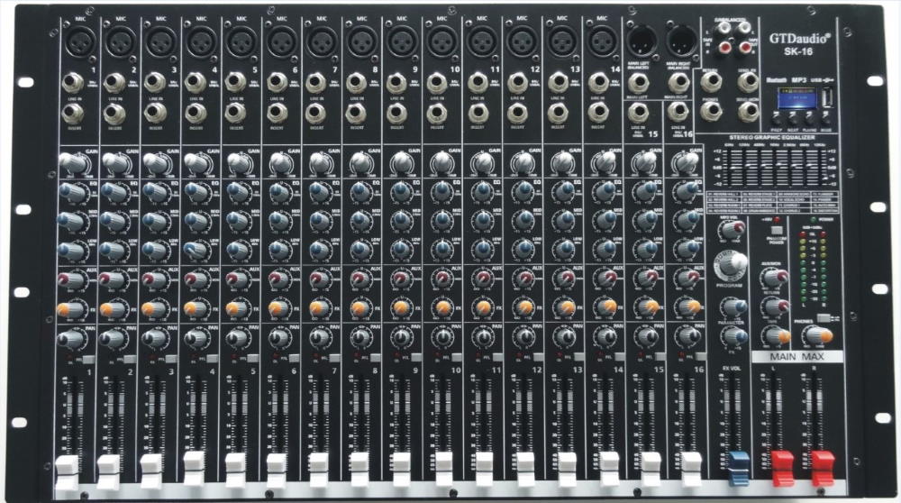 GTD Audio SK-16 16-Channel 4000 Watt Powered Mixer