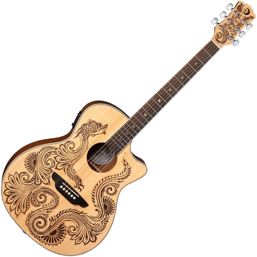 Luna Henna Dragon Select Spruce Acoustic-Electric Guitar
