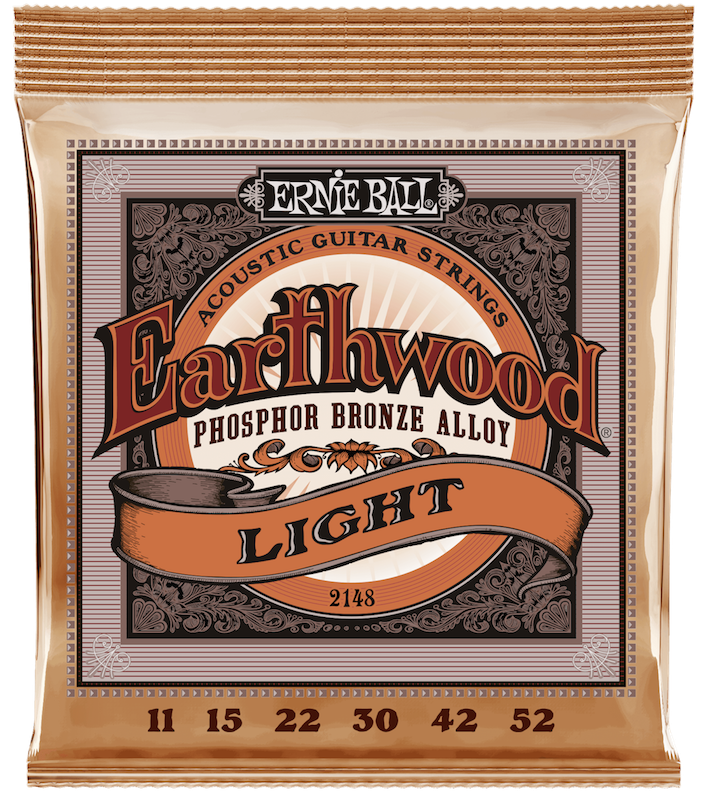 Ernie Ball 2148 Earthwood Phosphor Bronze Light Acoustic Guitar Strings