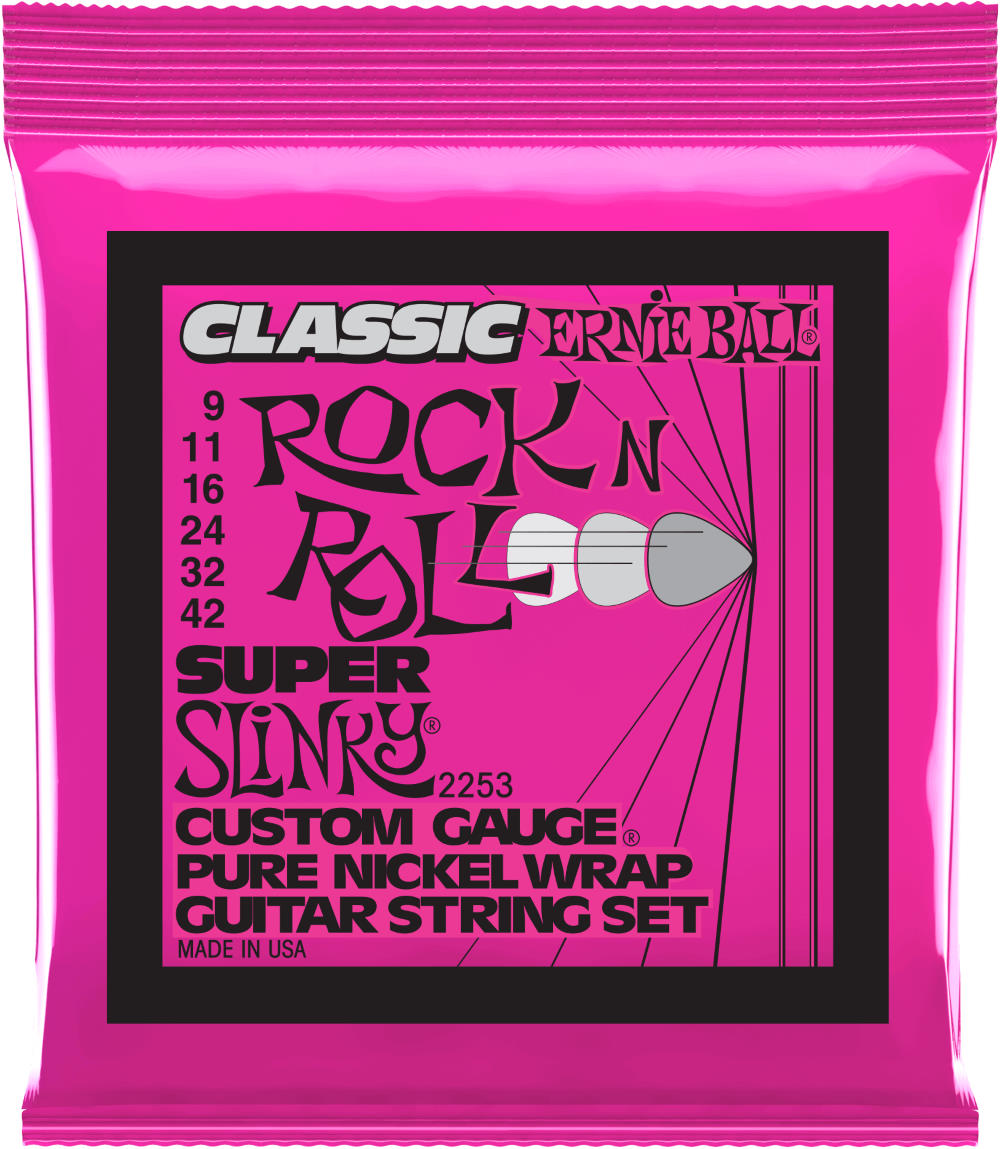 Ernie Ball 2253 Super Slinky Classic Rock N Roll Electric Guitar Strings (Super Light Gauge)