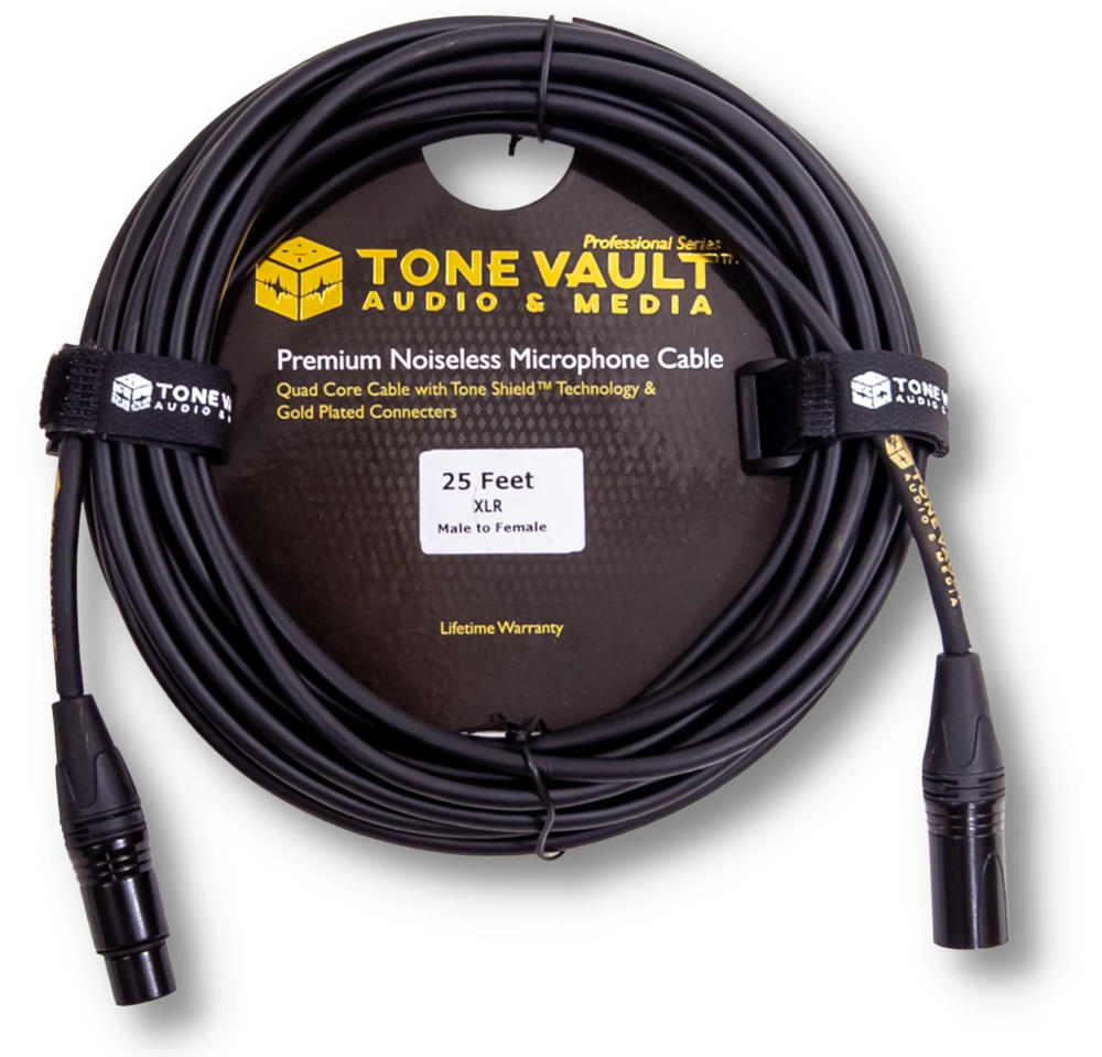 Tone Vault Audio Quad Core Microphone XLR Cable 25ft