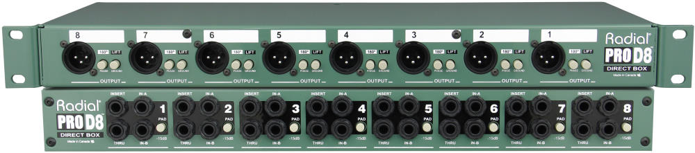 Radial ProD8 8-channel Passive Instrument Rackmount Direct Box