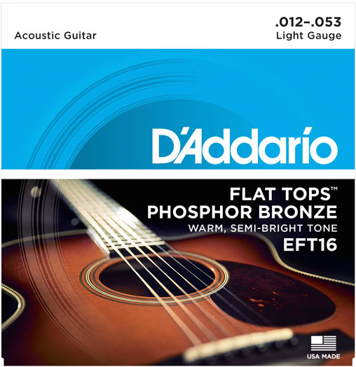 D'Addario EFT16 Flat Tops Phosphor Bronze Light Acoustic Guitar Strings