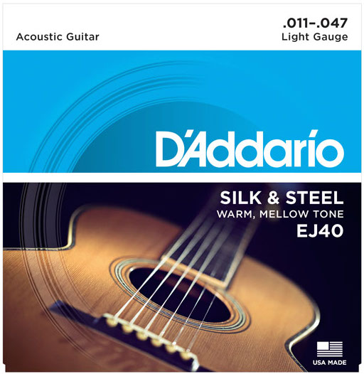 D'Addario EJ40 Silk and Steel Ball End Acoustic Folk Guitar Strings