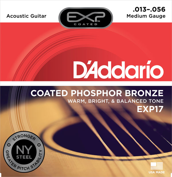 D'Addario EXP17 Coated Phosphor Bronze Medium Acoustic Guitar Strings