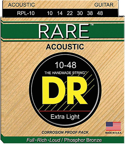 DR Strings Rare Phosphor Bronze Extra Lite Acoustic Guitar Strings