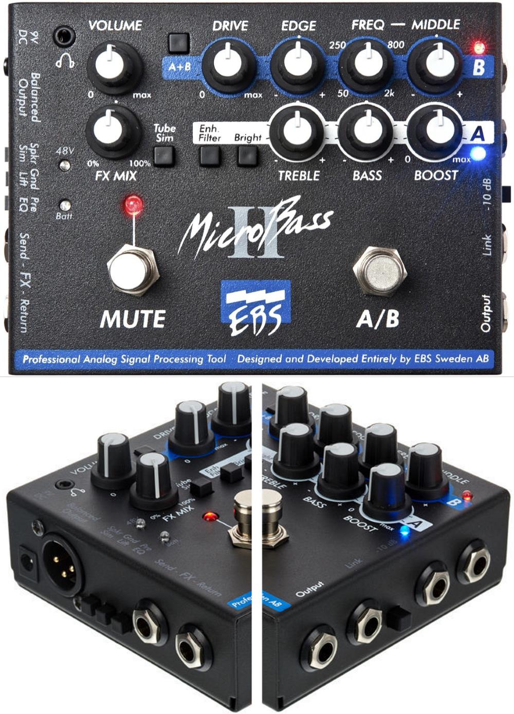 EBS MicroBass II 2-Channel Bass Preamp DI Pedal (Discontinued 