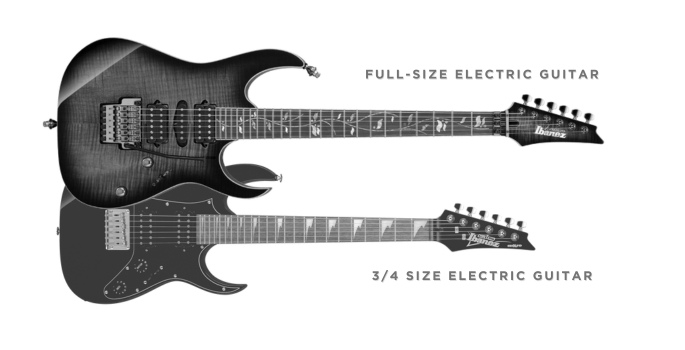 Electric guitar full size vs 3/4 size 