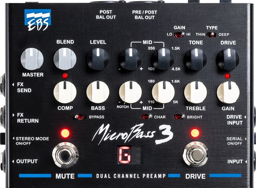 EBS MicroBass 3 2-channel Bass Preamp Pedal