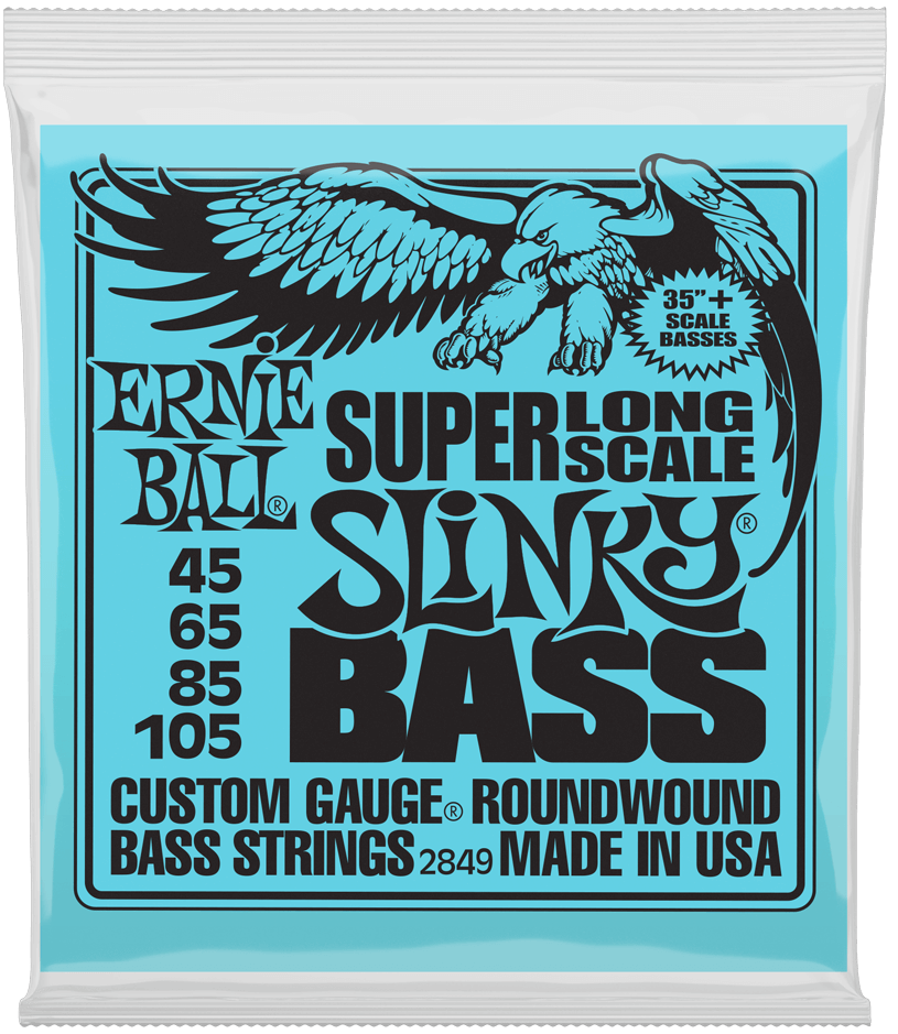 Ernie Ball Super Long Scale Nickel Wound Slinky Bass Guitar Strings Set .045