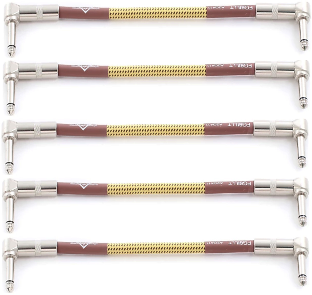Fender Custom Shop Tweed Patch Cable 6" 5-Pack