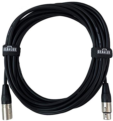 Gearlux Balanced XLR Mic Cable Male to Female 25 Ft