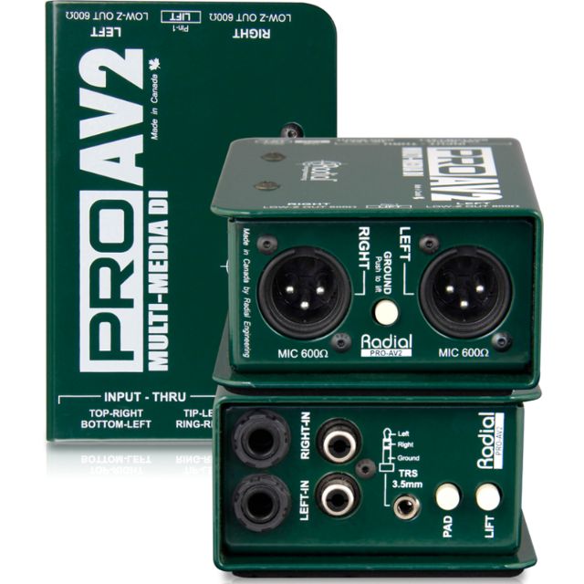 Radial ProAV2 Stereo Passive Multimedia DI Box