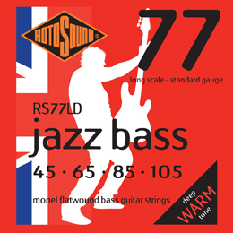 Rotosound RS77LD Jazz 77 Monel Flatwound Long Scale Bass Guitar Strings