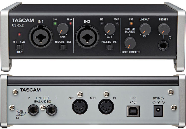 TASCAM US-2x2 USB Audio/MIDI Interface