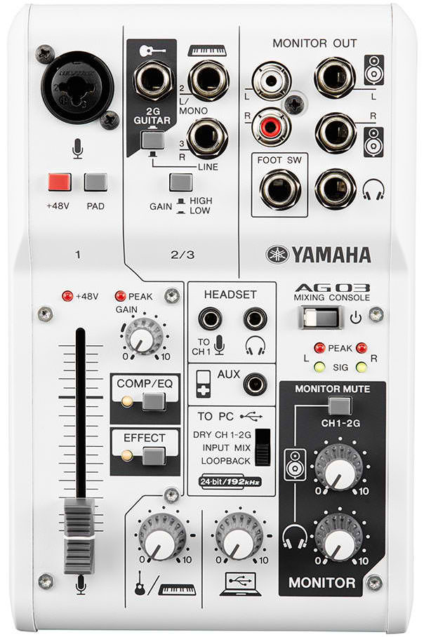 Yamaha AG03 3-Channel Mixer Audio Interface for iPad / Mac / PC